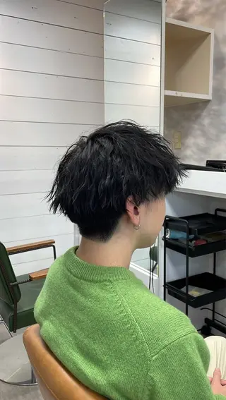 ミディアム パーマ メンズ 似合わせ/前髪カット /店長   村上直也のヘアスタイル