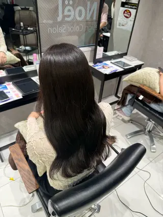 ロング 艶ブラウン/赤み消し /盛れる顔周りのマツエク・マツパデザイン