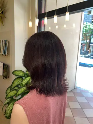 ミディアム カラー 最高の髪質改善🩵 艶カラー 惠美のヘアスタイル