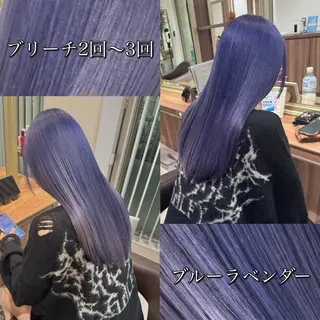 ロング カラー 雅/ダブルカラー/ 白髪ぼかしハイライトのヘアスタイル