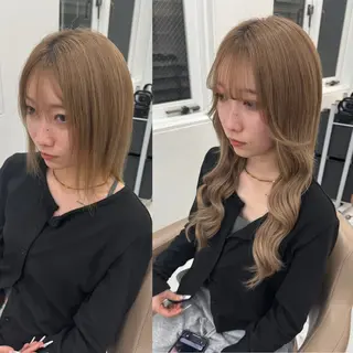 ロング 濱川響太レディース カットモデルのヘアスタイル