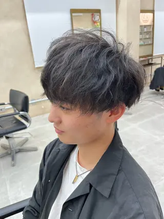 ショート パーマ メンズ ハイトーン/メンズ パーマ👾ますのヘアスタイル