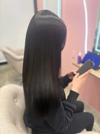 ロング Miu 名古屋カット ミディアム/ピンク髪のヘアスタイル