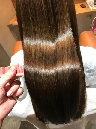 ロング カラー 髪質改善×矯正🫧 韓国ヘアasamiのヘアスタイル