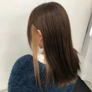 セミロング カラー ブリーチなしカラー/ 髪質改善　　佐藤 豪のヘアスタイル