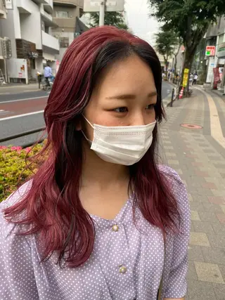 ロング カラー ヘアアレンジ TSUNA 🌙 Lim 五反田のマツエク・マツパデザイン