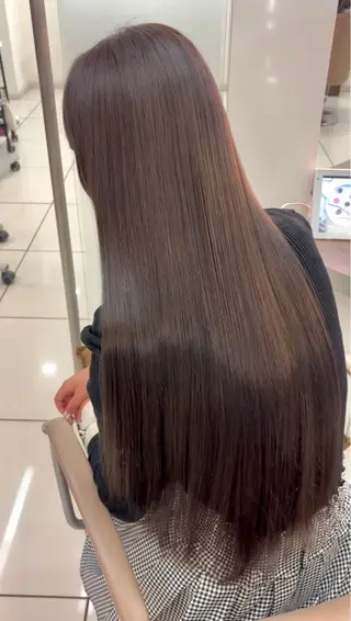 ロング 暖色カラー❤️横浜 エクステらん🦖のヘアスタイル