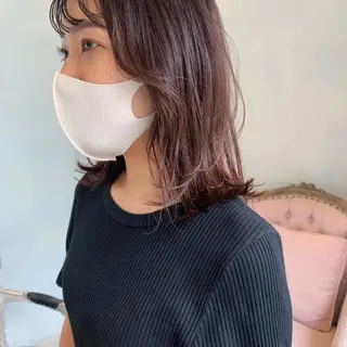 ミディアム カラー SAKINO. ベージュカラーのヘアスタイル