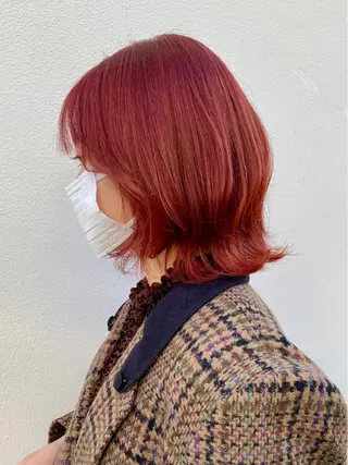 ミディアム カラー 久力琴音''透明感 カラー''アレンジのヘアスタイル