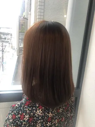 ミディアム カラー 髪質改善&ブリーチ 伊勢 祐一郎のヘアスタイル