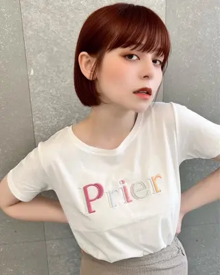 ショート カラー 縮毛矯正・似合わせ タナカ レイヤのヘアスタイル
