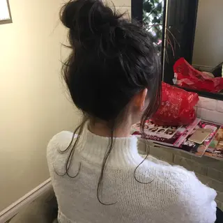 セミロング カラー ヘアアレンジ 薬院:今泉/上川美幸 ボブ/顔周りレイヤーのヘアスタイル