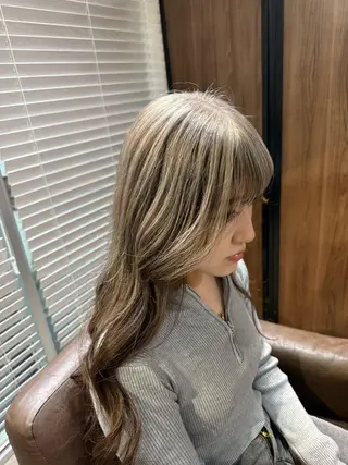 ロング 山影✨バレイヤージュ ハイライト✨メンズ◎のヘアスタイル