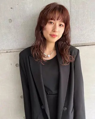 セミロング カラー 暖色カラー/ピンク カラー/HARUKAのヘアスタイル