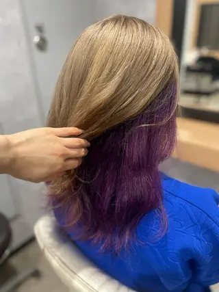 ロング カラー ヘアアレンジ 透明感カラー/推しカ ラー☁️JURAのヘアスタイル