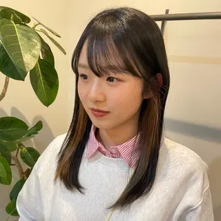 セミロング カラー こいけ みきののヘアスタイル