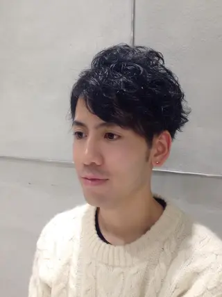パーマ メンズ 片山千晴✨ツヤ髪カラ ー✨レイヤーカット✨のヘアスタイル
