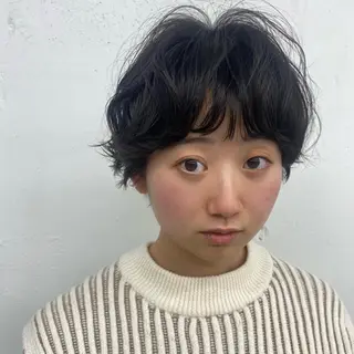 ショート パーマ 大石 沙季のヘアスタイル