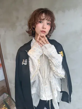 ショート カラー パーマ 山田 裕介のヘアスタイル