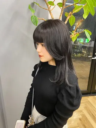 セミロング カラー 中尾 碧斗のヘアスタイル