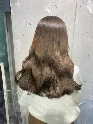 カラー ブリーチなし 透明感カラーのヘアスタイル