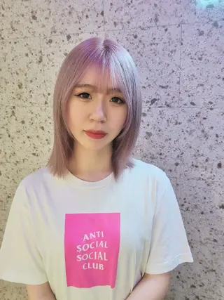 ミディアム カラー 髪質改善.縮毛矯正 ×韓国ヘアyukiのヘアスタイル