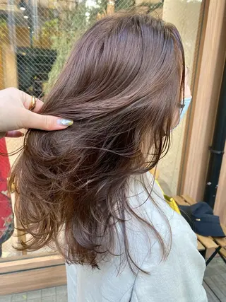 セミロング カラー ワンカールで盛れる レイヤー🎀Macoのヘアスタイル
