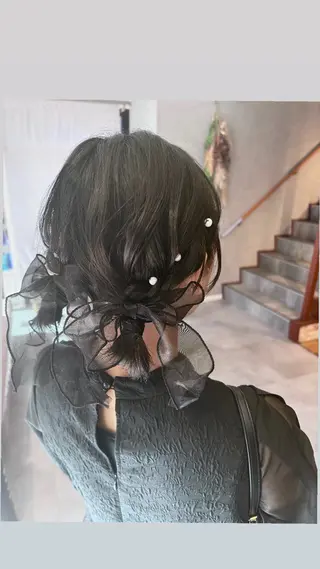 ミディアム ヘアアレンジ 橘 裕花のヘアスタイル