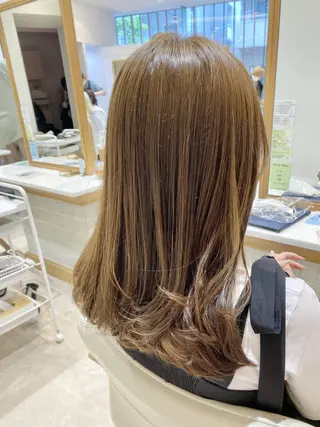 ミディアム カラー 透明感カラー 田中 有乃のヘアスタイル