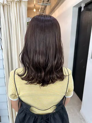 ミディアム カラー ブリーチ有無Wカラー メンズパーマ大成のヘアスタイル
