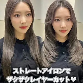 セミロング カラー 🩷韓国ヘア/ヨシン モリ🩷Maikaのヘアスタイル