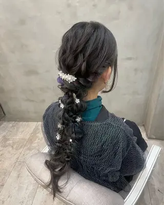 ロング ヘアアレンジ 【ピンク/韓国ヘア/ ヘアセット】亜海のヘアスタイル