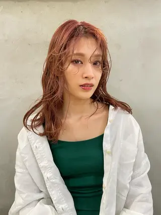 ミディアム パーマ ヘアアレンジ 小顔レイヤー×コンパ クトボブ/林隆平のヘアスタイル