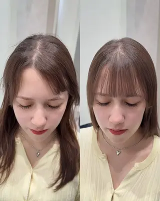 セミロング 縮毛矯正クロスパーマ 益子達也のヘアスタイル