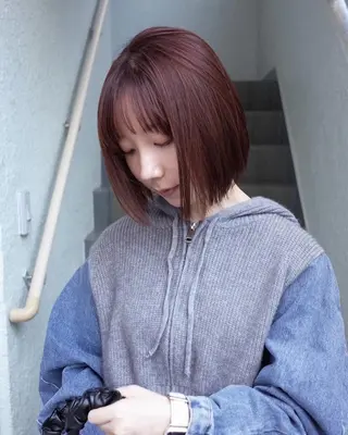 カラー レイヤーカット🍏 オリーブ/ののかのヘアスタイル