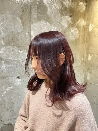 ミディアム カラー ヘアアレンジ 阪倉 美玲のヘアスタイル