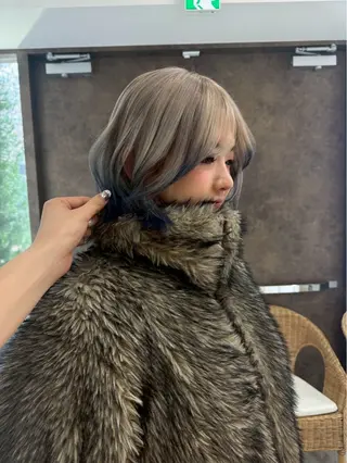 ミディアム カラー 縮毛矯正／韓国ヘア AO俊介🌐のヘアスタイル