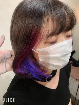ミディアム カラー 岩谷/ブリーチ 🪽透明感カラーのヘアスタイル