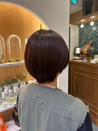 カラー オリーブカラー/みづ き/ボブパーマ🤍のヘアスタイル