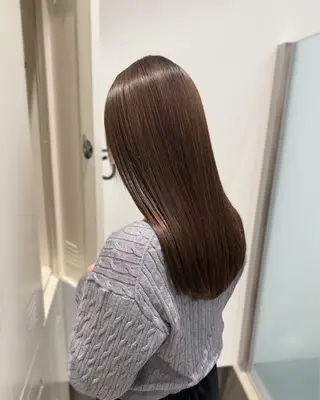 セミロング カラー パーマ 縮毛矯正+モテカラー 🎀✨MIHOのヘアスタイル