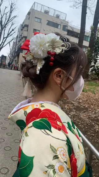 ヘアアレンジ ショート🌼パーマ 本間正子のヘアスタイル