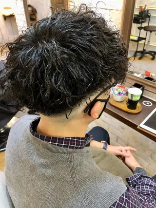 ショート パーマ メンズ 鷺沼駅徒歩1分 キシタクのヘアスタイル