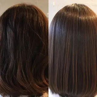 セミロング 髪質改善縮毛矯正 専門店のヘアスタイル