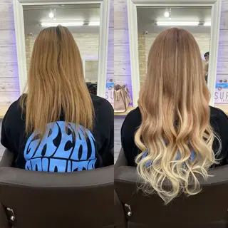 ミディアム カラー ヘアアレンジ アイブロウ LAVENDIA 初音のヘアスタイル