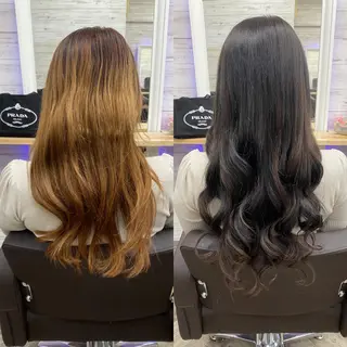セミロング カラー ヘアアレンジ アイブロウ LAVENDIA 初音のヘアスタイル