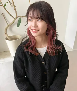 ミディアム カラー 顔周りカット/透明感 カラー✂️MEIのヘアスタイル