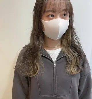 カラー ミディアム パーマ CEINE OURのヘアスタイル