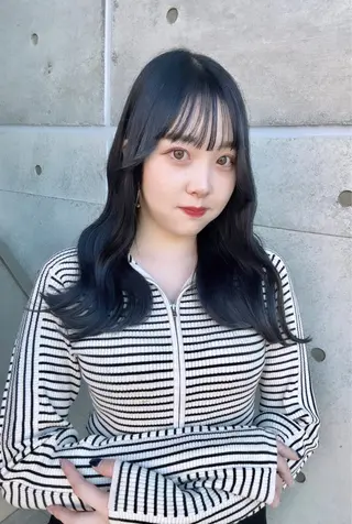 セミロング カラー ヘアアレンジ 天神/ブリーチ/ ブリーチなしカラーのヘアスタイル