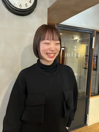ショート カラー 薬院:今泉/上川美幸 ボブ/顔周りレイヤーのヘアスタイル