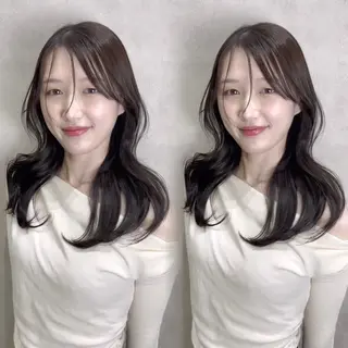 セミロング 松本 沙城のヘアスタイル